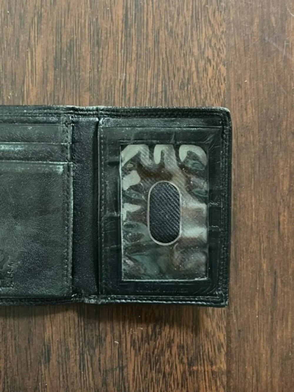 Guess Small Black Leather ID Wallet w/ Clip